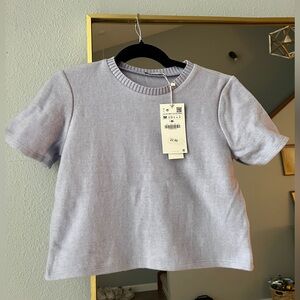 Zara Light Purple  Short Sleeve Cropped Top
